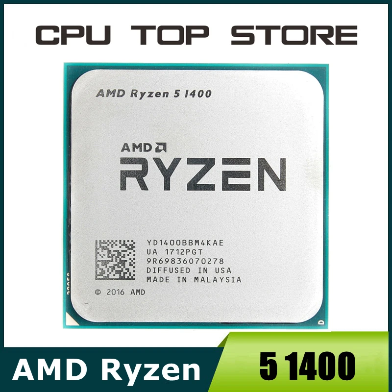 AMD Ryzen 5 1400 R5 1400 3.2GHz Quad-Core CPU Processor YD1400BBM4KAE Socket AM4