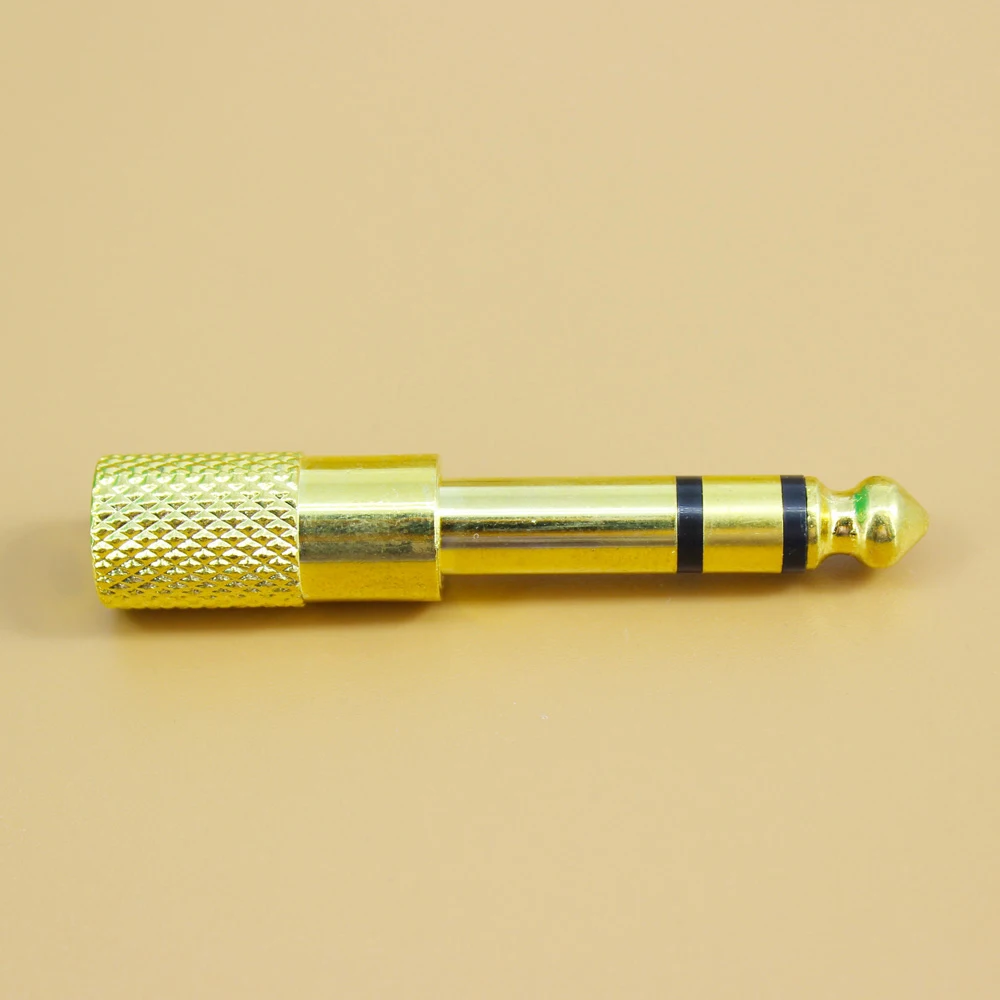 1PCS 6.35mm male to 3.5mm female gold-plated conversion head stereo audio adapter 3-pole dual mono stereo headphone jack