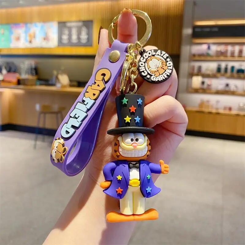 Garfield Cartoon Backpack Chain Car Access Key Chain Gift to Friends and Classmates with Creative and High Beauty Small Gifts view 5