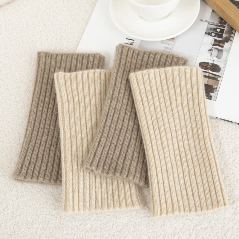 Protège-jambes moulés de première ligne pour femmes, protège-chevilles tricotés en pur cachemire, accessoires de mode chauds et confortables pour l'automne et l'hiver