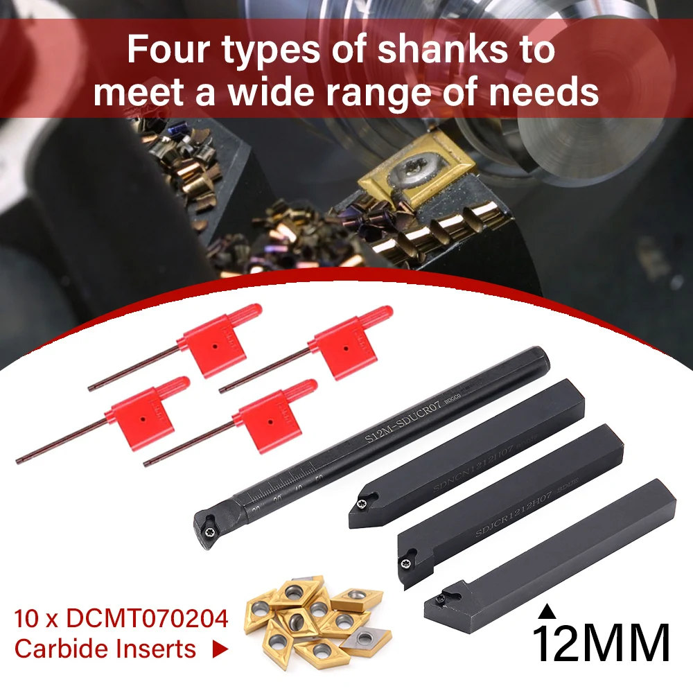 

4 комплекта 12 мм токарного станка с ЧПУ, держатель расточной оправки с применимыми вставками, набор гаечных ключей для точения резьбы