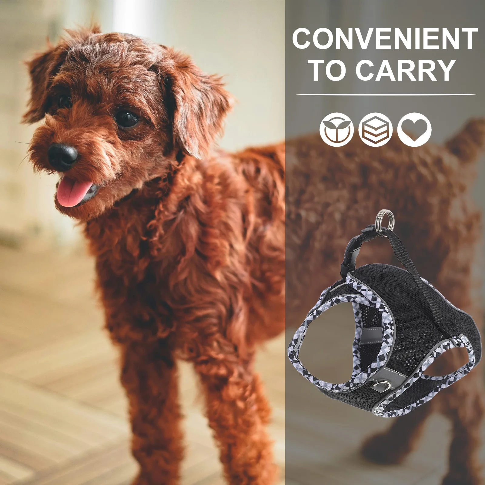 1 مجموعة قابل للتعديل الحيوانات الأليفة تسخير الكلب المشي سترة سهلة ارتداء مادة البوليستر قوية خفيفة الوزن الكلب التبعي تسخير