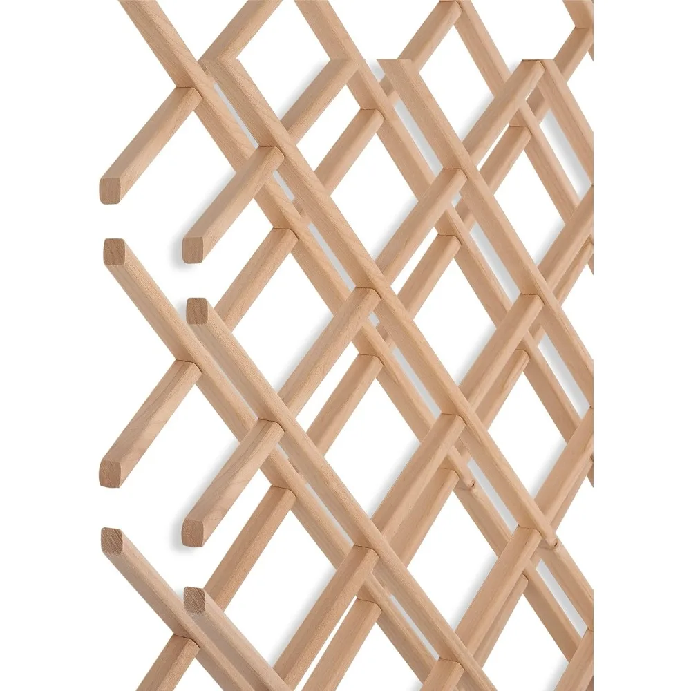

28-Bottle Trimmable Wine Rack Lattice Panel Inserts in Unfinished Solid North American Alder
