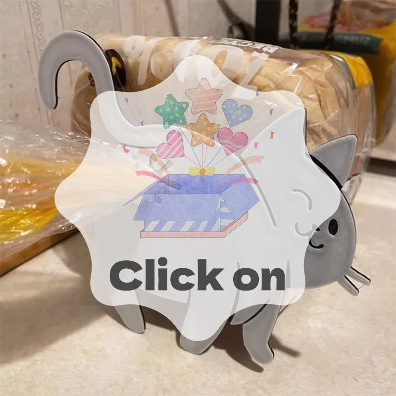 2pcs 3D Cat Butt Bread Bag Clip Snack Bag Sealing Clip Novelty Kitchen Gadget Food Storage Bag Clip For Cat Lovers