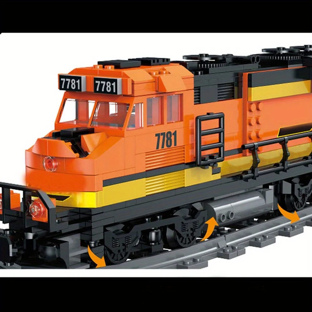 Technic Vintage spoorwegtrein 1065-delige treinbouwpakket, Moc modulaire bouwstenen Station Express Treinliefhebbers Cadeau