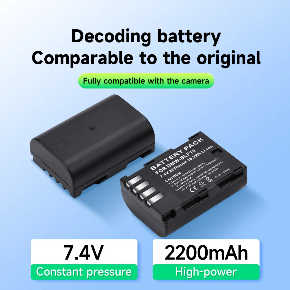 PALO 2200mAh DMW-BLF19 DMW BLF19E BLF19 Battery For Panasonic Lumix GH3 GH4 GH5 G9 DC-GH5 Batteries + LED USB Dual Charger Case