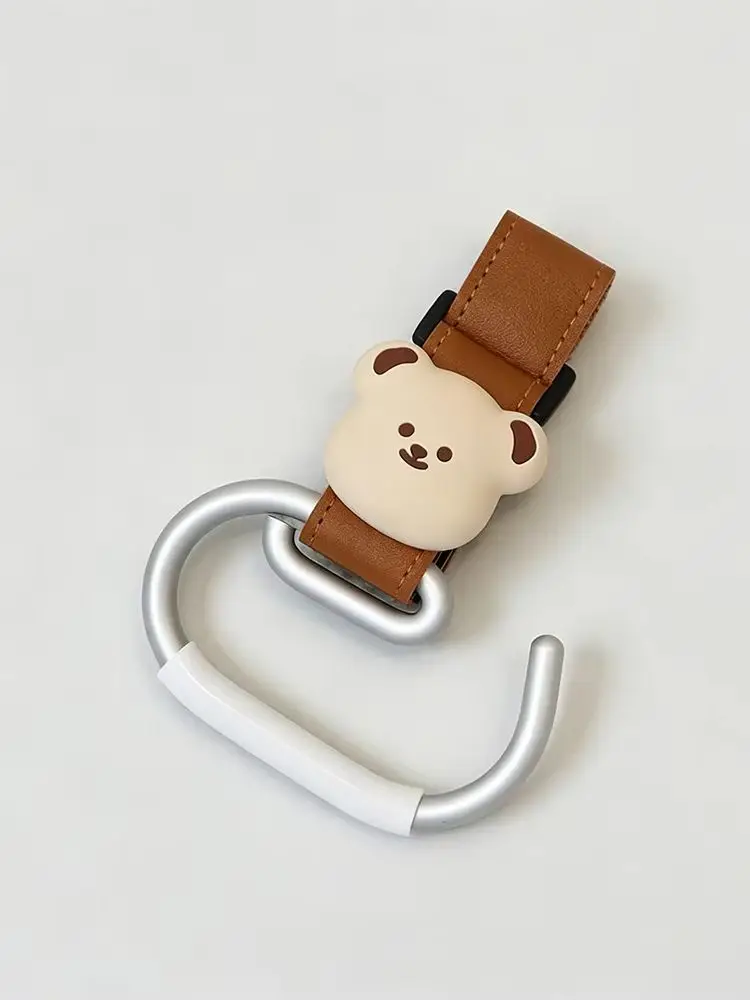 AliExpress NONE Baby Stroller Hooks Solid PU Stroller Accessories Hanging Hook Chrildren Bicycle Stroller Organizer Accessories Cute Bear Hooks