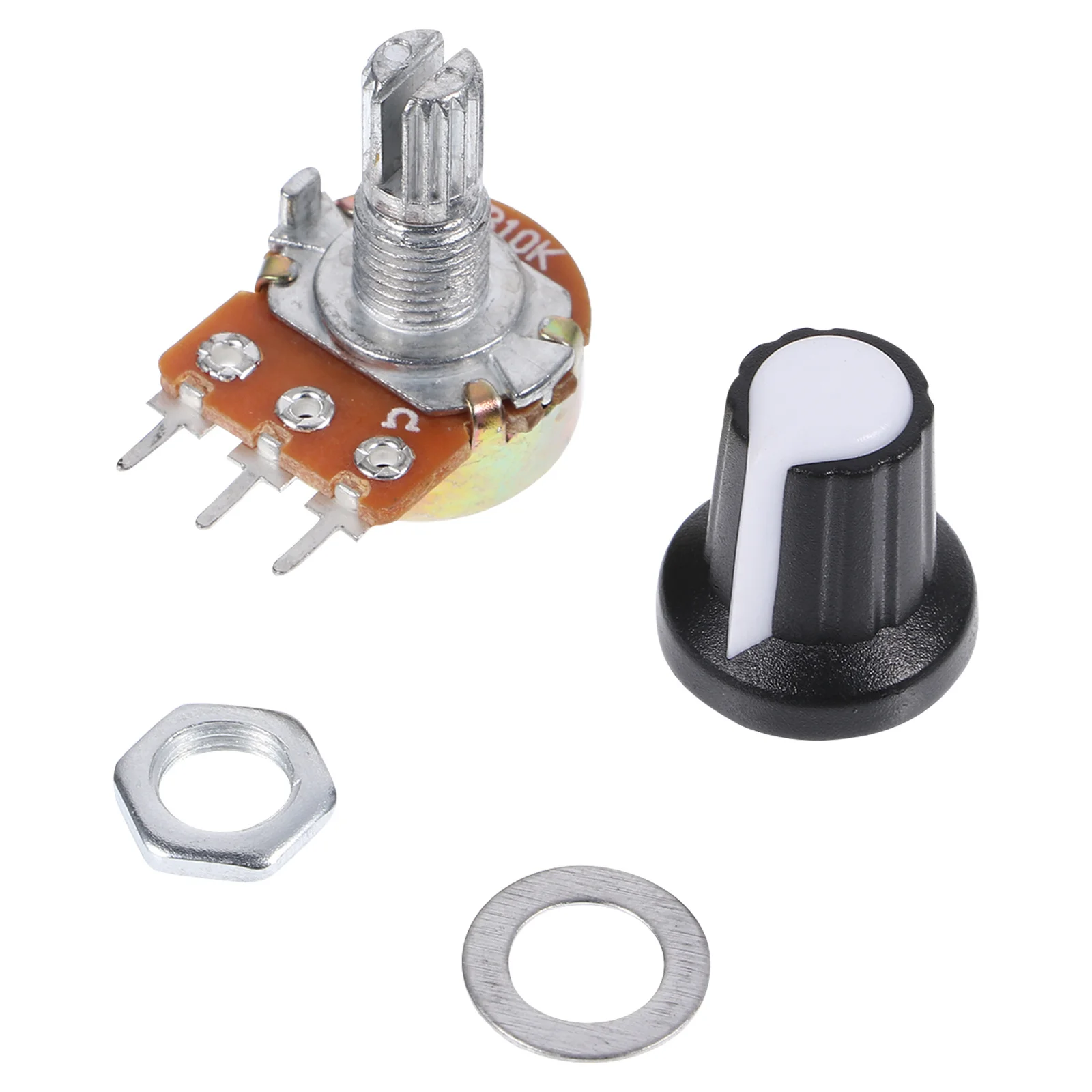 

10pcs Ohm Potentiometer Knob Linear Taper Rotary Adjustable Small Size Long Life Industrial Control System Switch Use