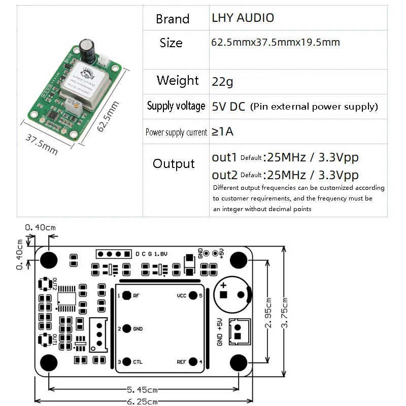 LHY Audio 10MHz 25MHz Frequency Two-way Output OCXO Thermostatic Crystal Oscillator Clock Board Upgrade Network Card