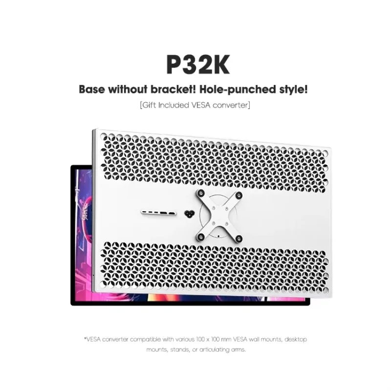 Kuycon P32K 32inch Gaming Desktop Monitor Aluminum Alloy Display 4K UHD Resolution 144HZ Refresh Wide Screen DP For PC