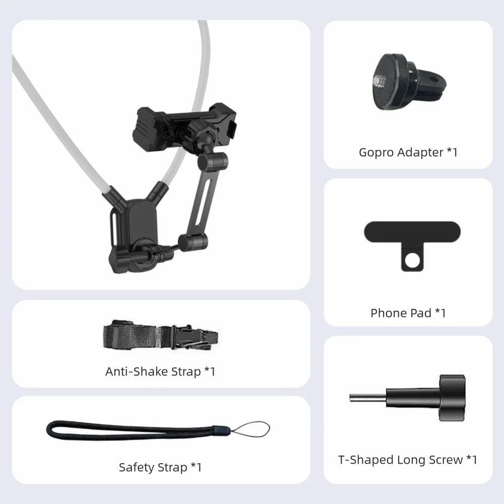

Hands-Free Neck-hanging Phone Holder Magnetic/Clip Version Action Camera Mount Neck Camera Bracket Chest Fixed Neck Holder