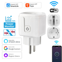 Tuya WiFi Smart Plug 16A/20A EU Smart Socket With Power Monitoring Timing Function Voice Control Via Alexa Google Home Yandex