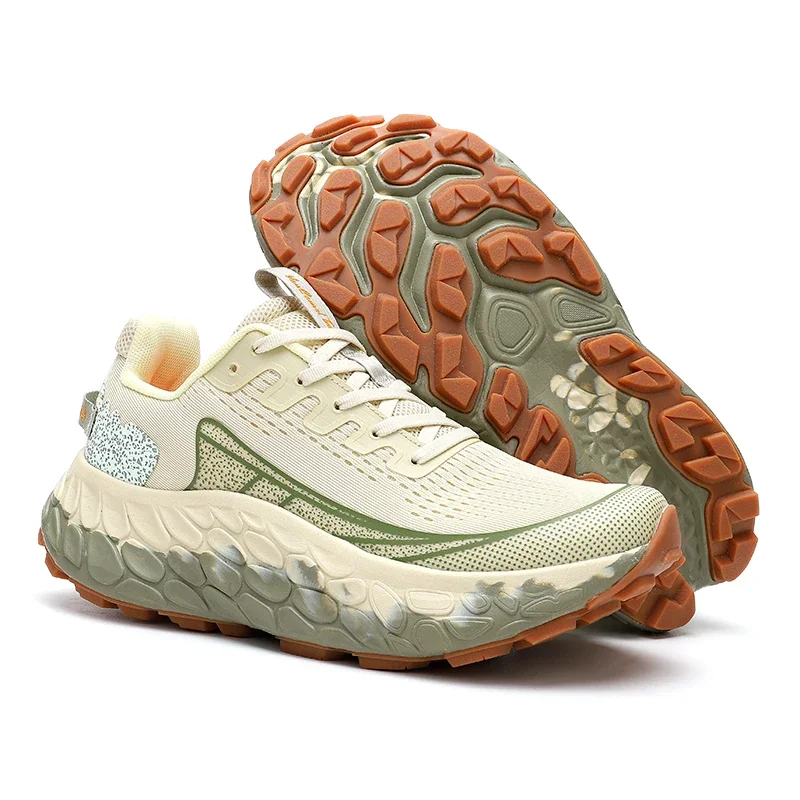 Heren ademende bounce trail loopschoenen antislip demping outdoor loopschoenen met dikke bodem paar sneakers