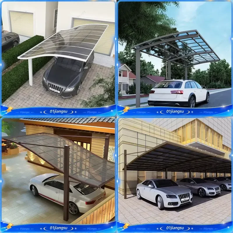 Modern Arched Polycarbonate Roof Aluminum Carport Heavy Duty Weatherproof Outdoor Garage Parking Shelter Canopy Awning Kit