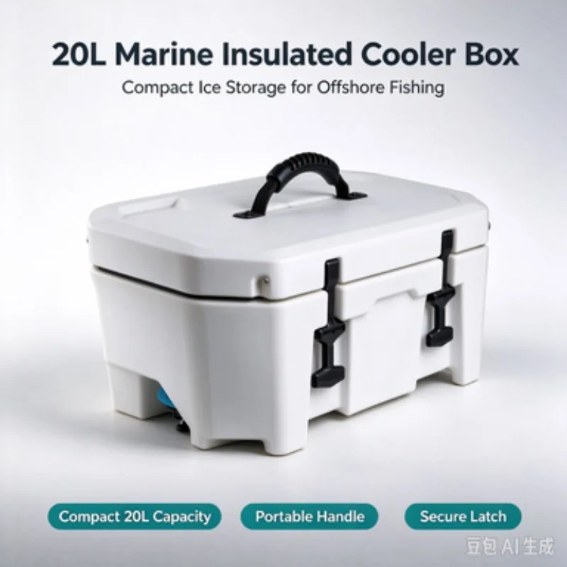 Marine Hard Insulated Fishing Cooler Box 20L Portable Ice Storage Case  For Jet‑Ski Quick‑Mount Bracket Boating