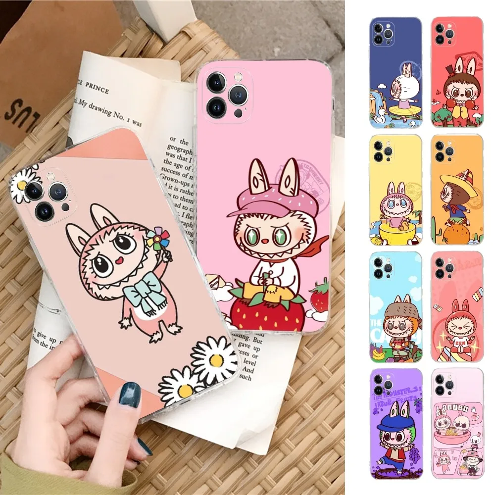 L-LABUBUes Phone Case For iPhone 15 14 11 12 13 Mini Pro XS Max Cover 6 7 8 Plus X XR SE 2020 Funda Shell