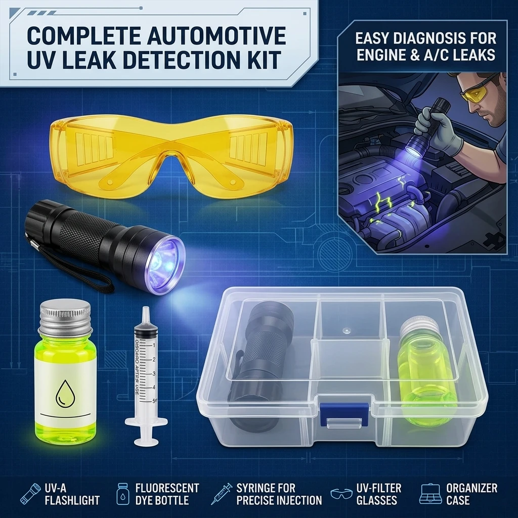Fluorescent Purple Light Automotive Air Conditioning Leak Detection Tool Kit for Refrigerators Leak Picking And Repair