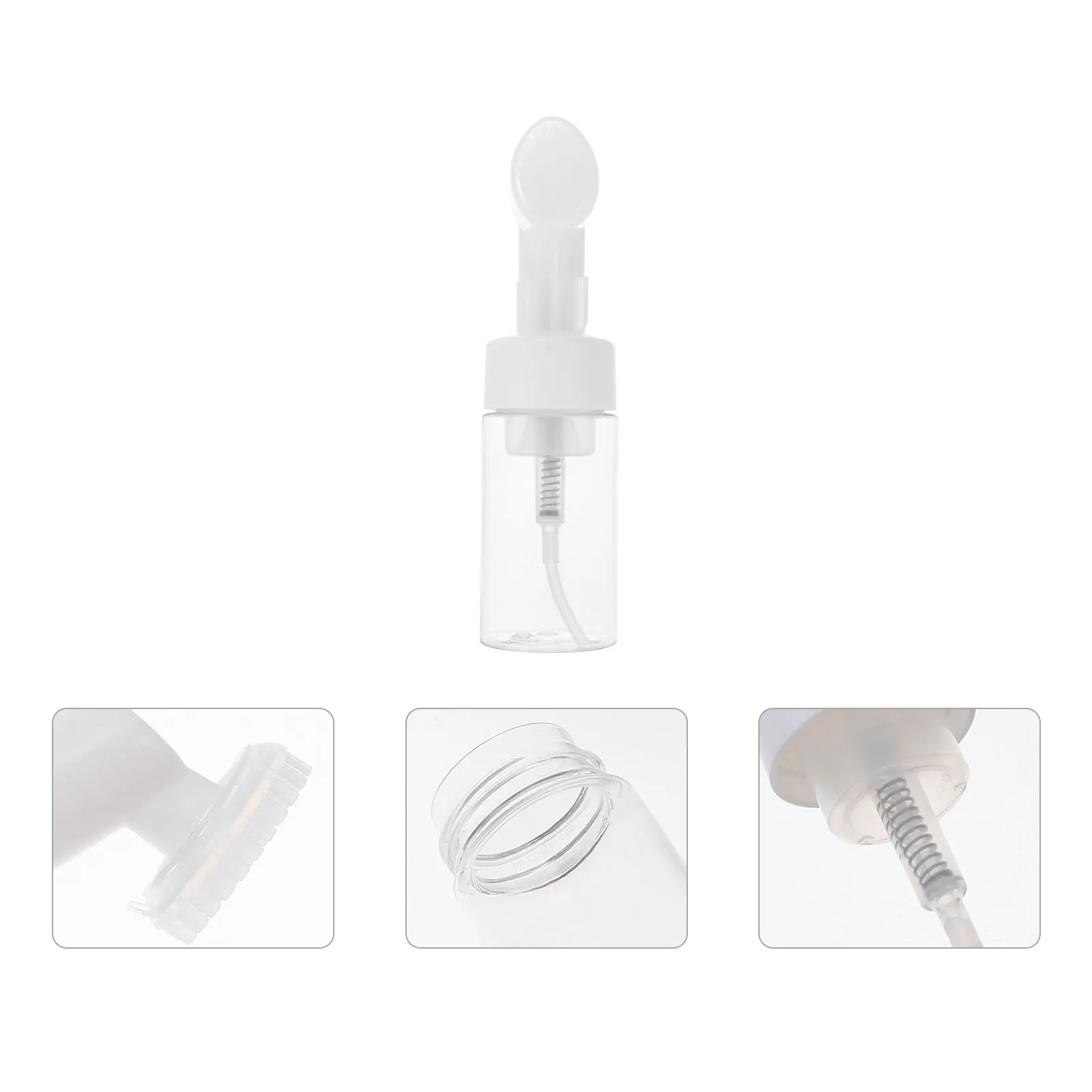 

2Pcs Foaming Bottles 100ml Silicone Pump Head PET Plastic Travel Size Leakproof Face Cleaning Handwashing Sub Bottles
