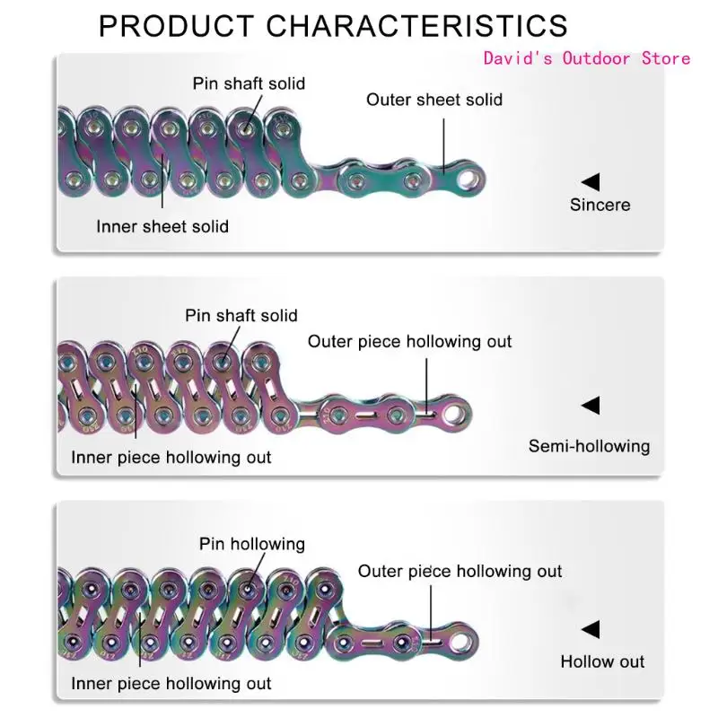 

Speed Cycling Chain Steel Hollows Out Chain High Performances Bicycles Chain for Long Lasting Performances X3UA