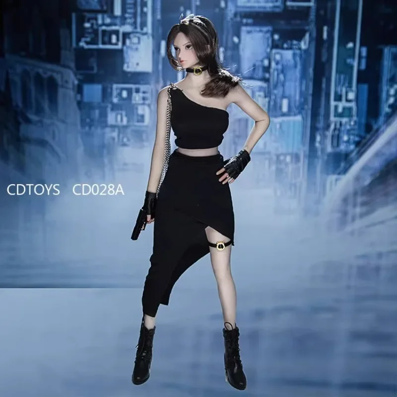 1/6 Scale Female Sodlier Combat Dress Suit Shoulder Vest High Fork Long Skirt Set Model for 12