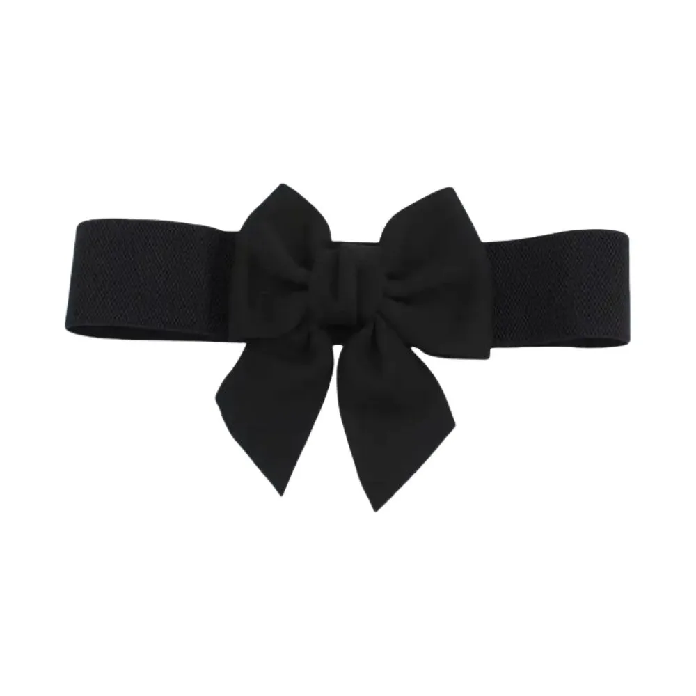Cintura elastica alla moda con fiocco grande, in stoffa, dolce, ampia cintura, morbida ed elegante, per abito da sera, cintura, gonna, accessori