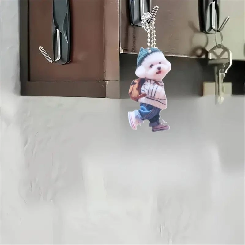 E15E Fashionable Sturdy Acrylics Puppy Charm Pendant Multipurpose Hangings Accessory for Backpacks and More Stylish Outfits
