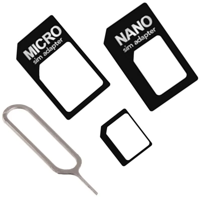 Nano SIM Card to Micro Adapter 4 In 1 SIM Card Convert Micro Sim Adapter With Eject Pin For Tablet IPhone Cell Phone Accessories