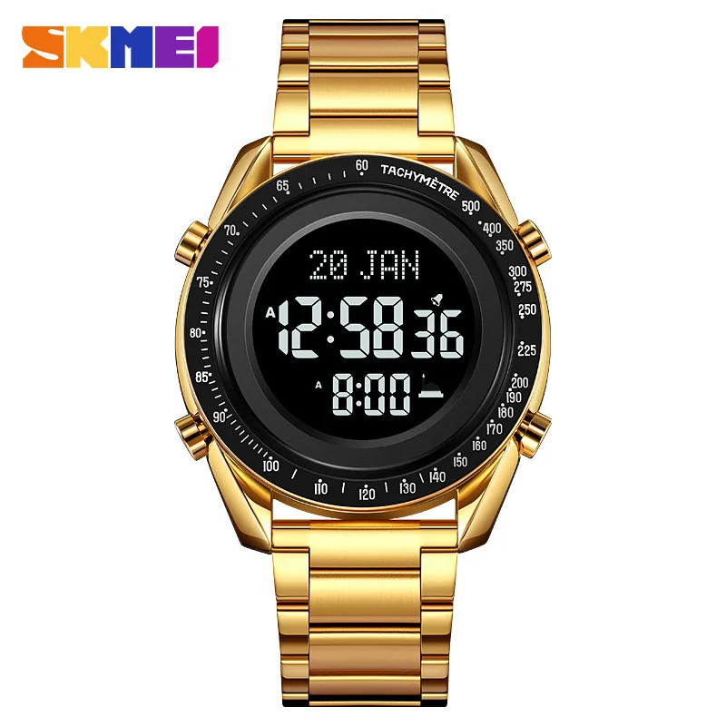 ساعة SkmeiMen المضيئة المقاومة للماء، ساعة إلكترونية، إشارة مرجعية، اتجاه موجه، ساعة إلكترونية متعددة الوظائف