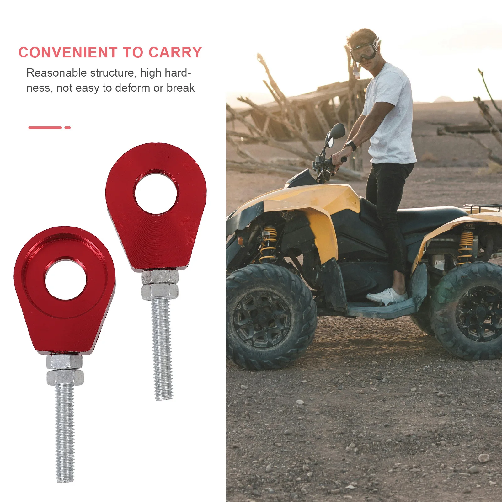 

Chain Tensioner 12Mm Hole Adjustable Motorcycle Atv Tool Sturdy Aluminum Alloy Easy Install Performance Enhancer