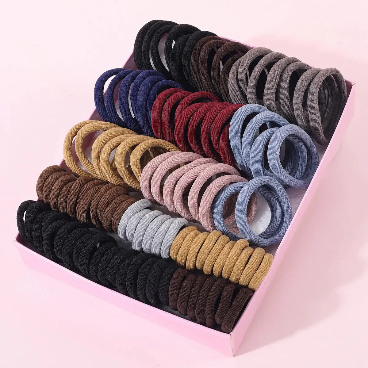 100Pcs Girls Elastic Hair Bands 2.5CM 4CM Colorful Hair Ties Children Ponytail Holder Headband Scrunchies Girls Hair Accessories