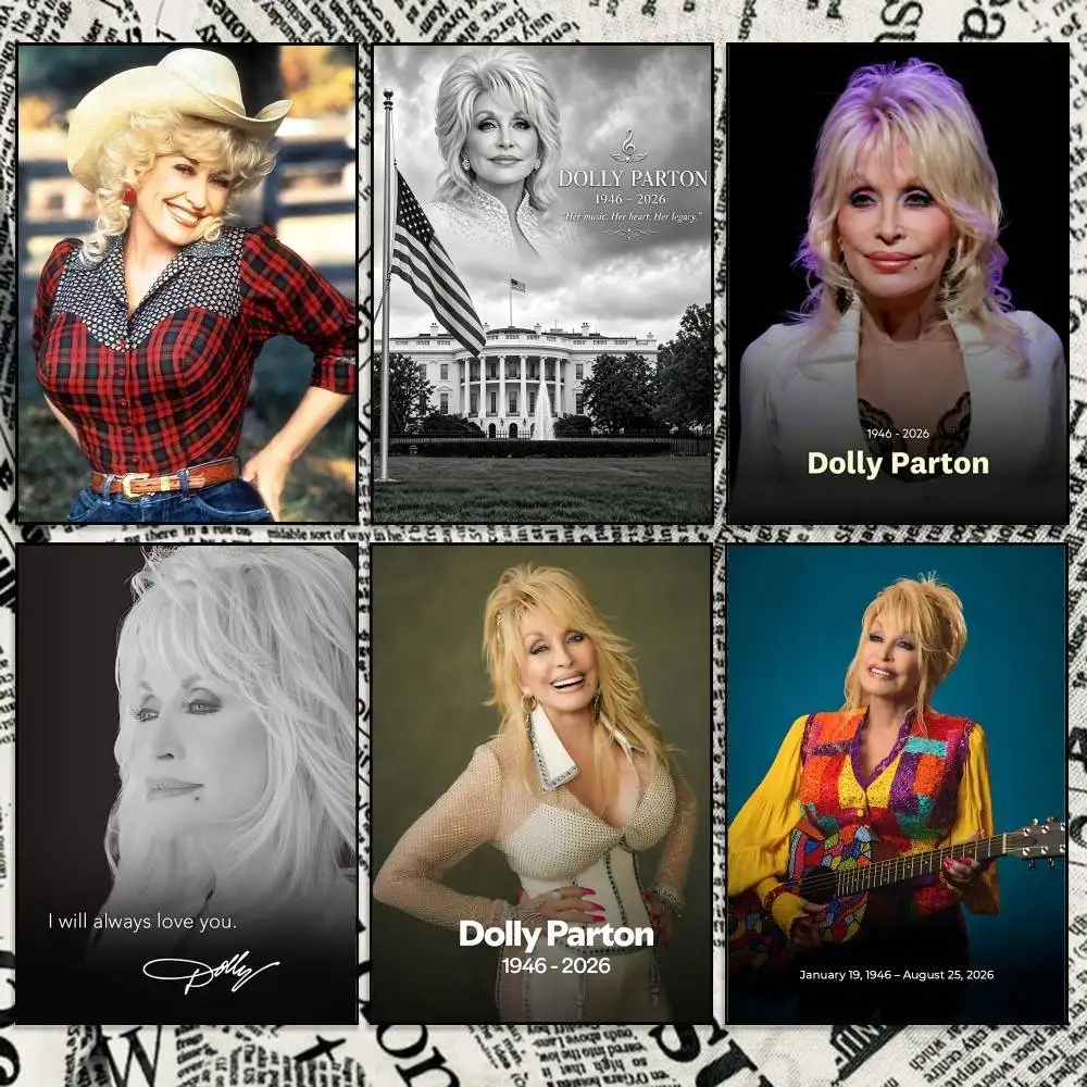 RIP Dolly Parton Tribute  Poster Self-adhesive Waterproof Paper Sticker Coffee House Bar Room Wall Decor