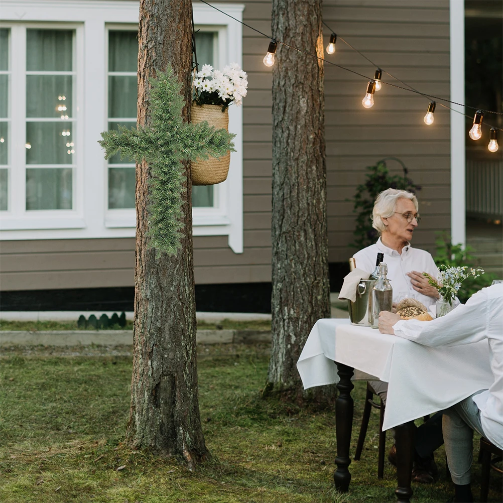 

2pcs Cross Metal Frame Diy Shaped Wire Form For Garden Home Decor Easter Christmas Rings Floral Wreath Making Frame Wreath