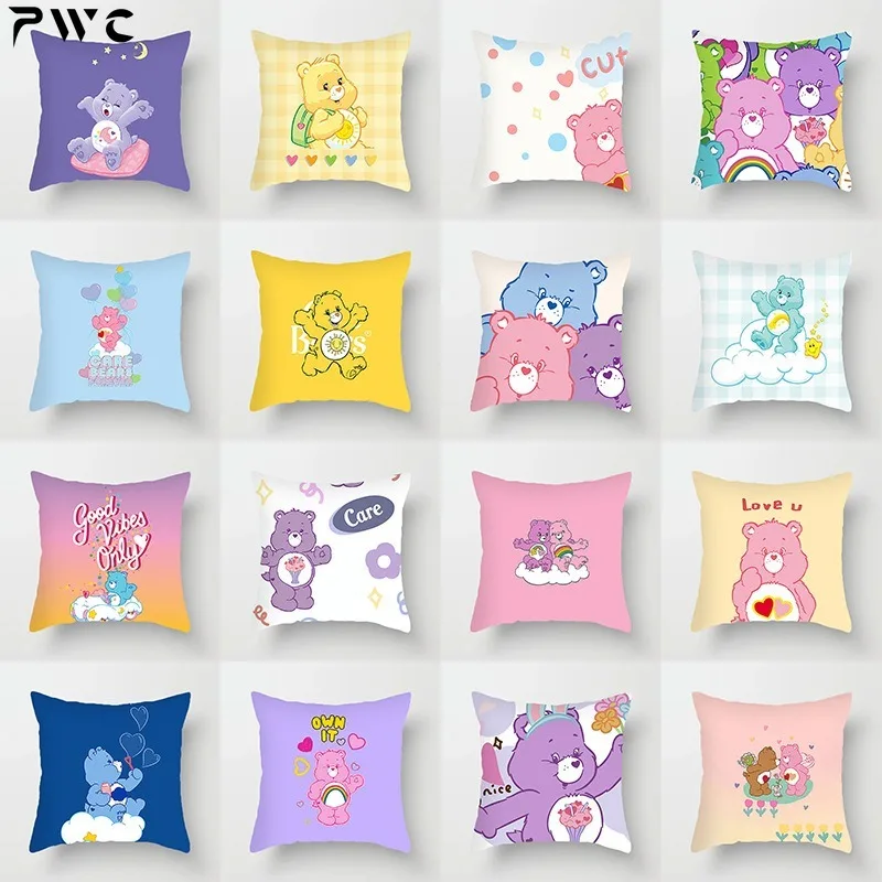 

Student Nap pillowcase Sofa Living Room Backrest Bedside Pillow Case Cartoon Bear Cute Decoration Gift