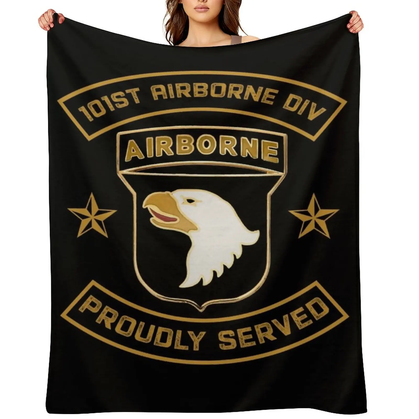 Paratrooper 101st Airborne Divition Proudly Served Throw Blanket Soft for winter heavy to sleep manga Blankets