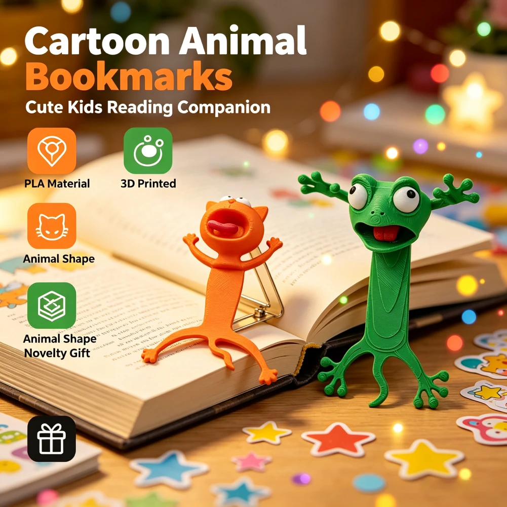 Wacky Creative Animal Bookmarks Reusable Quirky 3D Bookmark Waterproof for Birthday Anniversary Business Gifts Book Lover