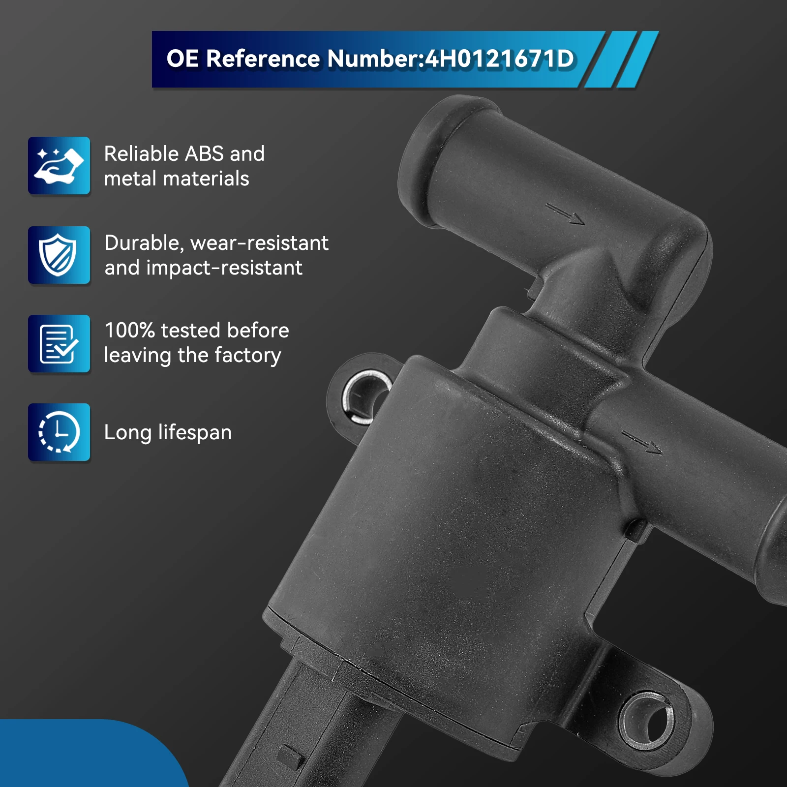 Coolant Control Valve For VW Sharan Beetle Golf VI  Passat B8 Scirocco Audi A1 A3 A4 B8 B9 A5 A6 C7 C8 A7 4H0121671D 4H0121671B