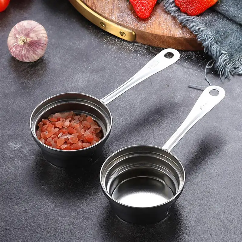 1Pc Stainless Steel Measuring Cup 3-In-1 Scale Measure Scoop Measuring Spoon With Handle Kitchen Measuring Tools Accessories