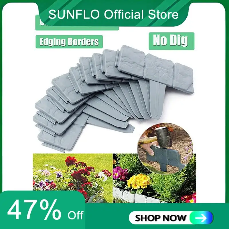 

20 PCS Garden Landscape Edging Borders No Dig 16 FT Lawn Edging Plastic For Landscaping,Plastic Fencing Lawn Border