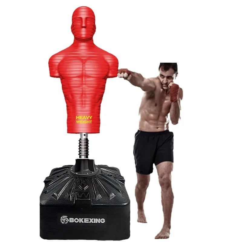 

Height adjustable, heavyweight rubber humanoid boxing sandbag, household upright tumbler sandbag