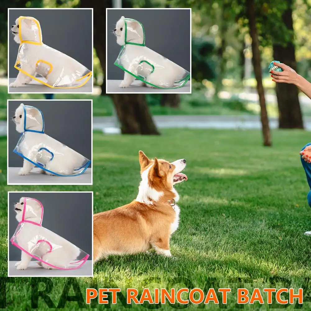 Pet Raincoat Hooded Windproof And Waterproof Transparent Raincoat Opening Design Easy To Clean PU Material Suitable For Dog