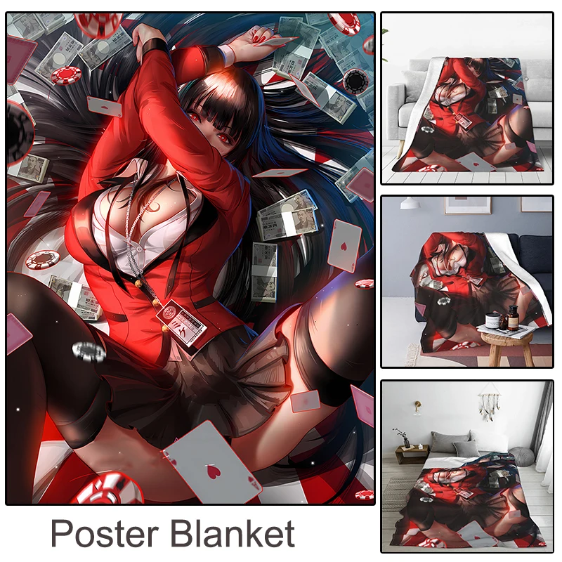 Custom Anime Print Flannel Blanket – Personalized, Non-Pilling Cozy Throw for Living Room, Bedroom, Sofa, and Picnics