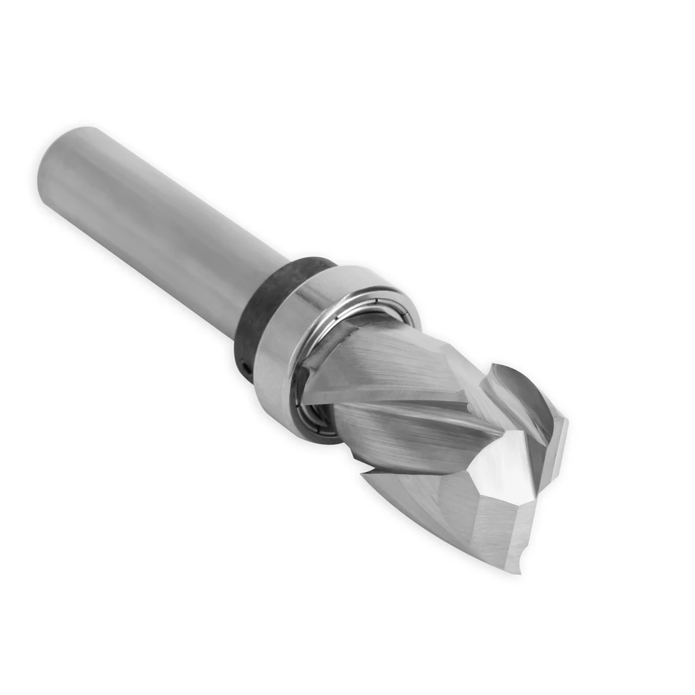 LAVIE 1/2 shank Bearing Ultra-Perfomance Compression Flush Trim Solid Carbide CNC Router Bit For Wood End Mill