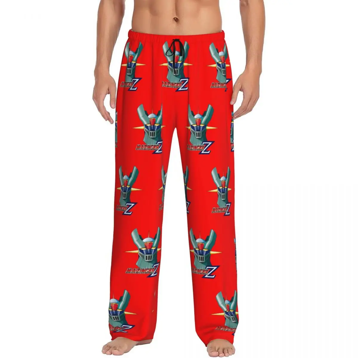 Custom Print Men's G-Grendizers Mazingers Z UFO Robot Pajama Pants Grendizer Manga Sleepwear Sleep Lounge Bottoms with Pockets