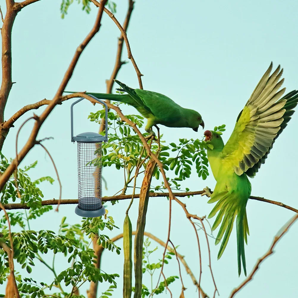 

Sturdy Hanging Bird Feeder Large Capacity Outdoor Garden Decoration Mesh Birds Food Container Plastic Iron Structure for Small