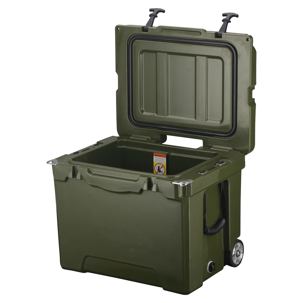 40L Portable Rotomolded Cooler Box With Wheels And Telescoping Handle