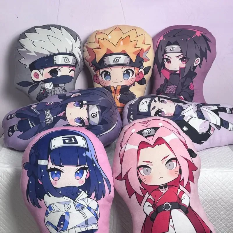 Cartoon anime periphery Humanoid Throw Pillow Sasuke Sakura Itachi Kakashi Cute Plush Doll Cushion Children's Gift