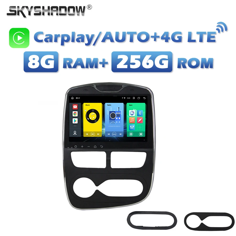 

360 4G SIM беспроводной Carplay Авто Android 13,0 8G + 256G автомобильный DVD-плеер IPS RDS радио GPS wifi Bluetooth для Renault Clio 2013-2019