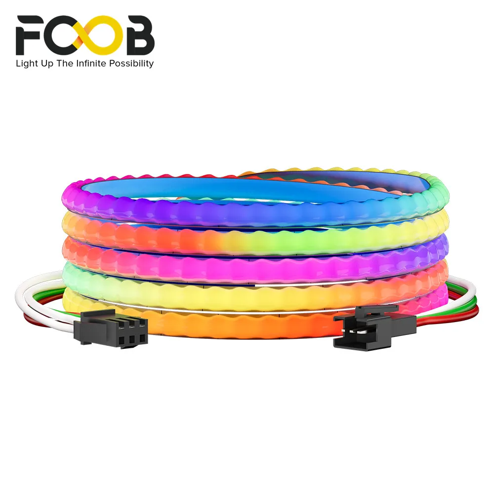 FCOB Rgbic Strip Pixel indywidualnie adresowalne 160 diod LED/m RGB Dream Full Color 5mm 1M/2M o wysokiej gęstości elastyczne światła COB DC5V