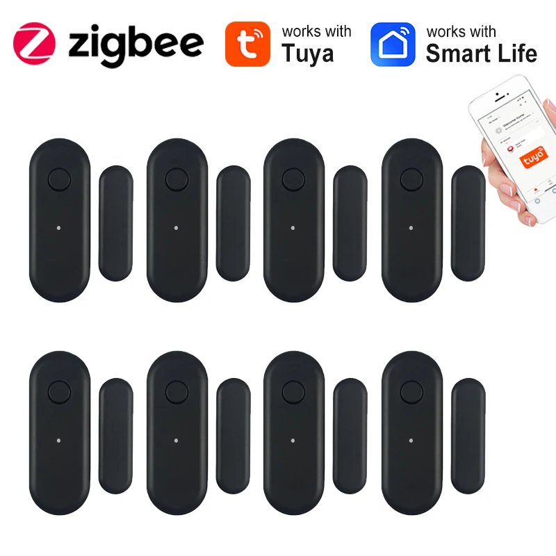

Zigbee Door Window Sensor Tuya Smart Life App Remote Control Home Security Detector Anti-theft Alarm Need Work With The Gateway