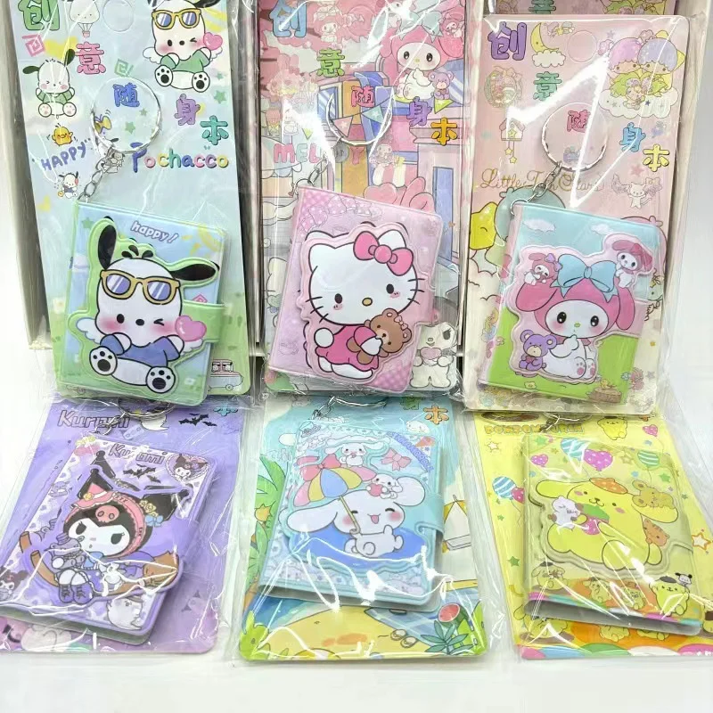 24 pcs/lot Sanrio Kawaii Kuromi Melody Notebook Mini Portable Note Book Diary Planner Memo pad Stationery gift School Supplies